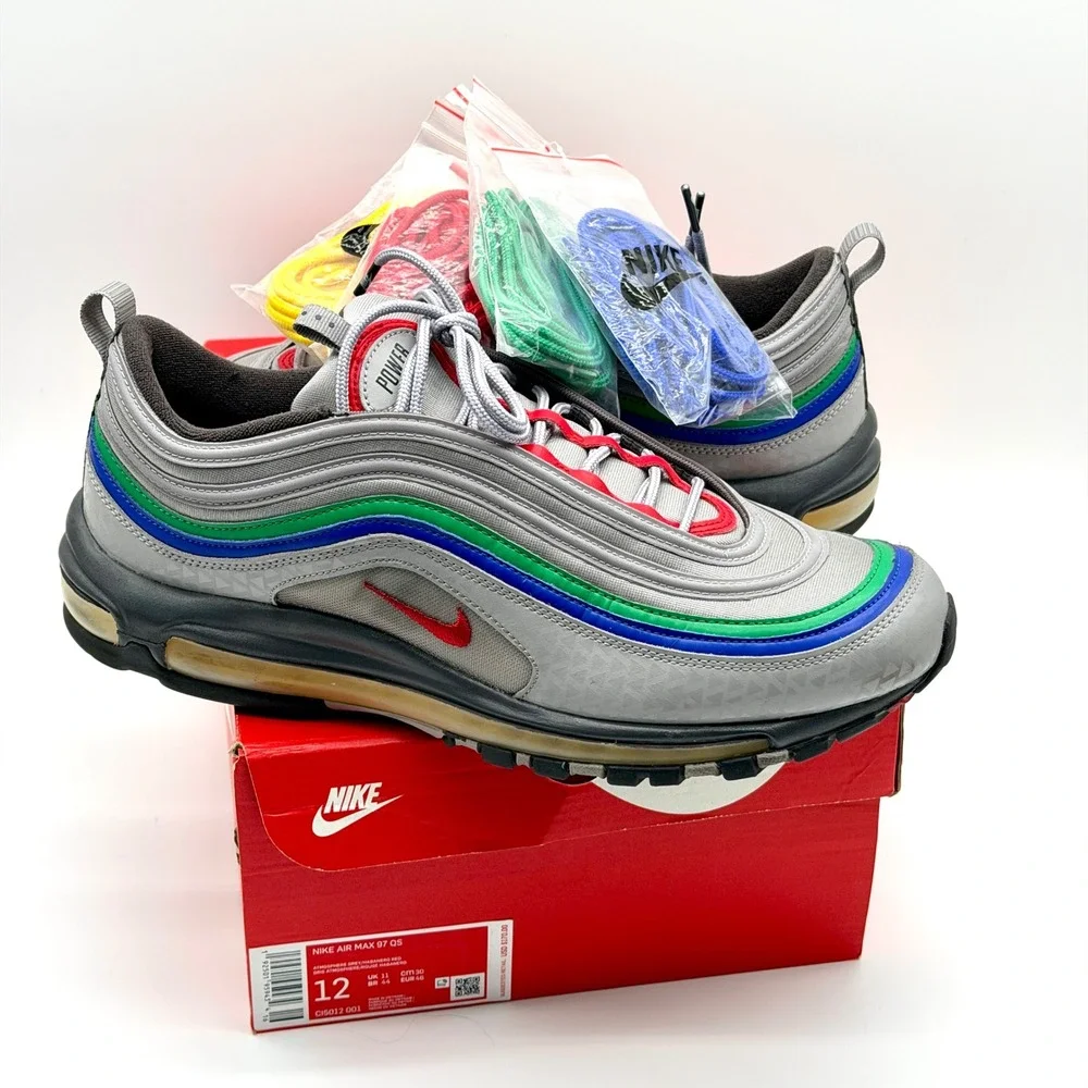 Nike Air Max 97 QS Nintendo 64 Atmosphere Grey Habanero Red CI5012-001 Mens 12
